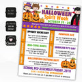 printable halloween spirit week ideas